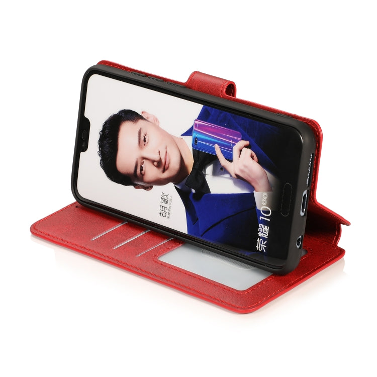 For Huawei Honor 10 Calf Texture Magnetic Buckle Horizontal Flip Leather Case with Holder & Card Slots & Wallet & Photo Frame