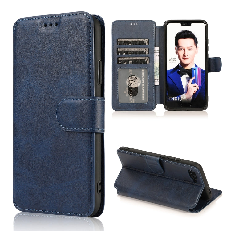 For Huawei Honor 10 Calf Texture Magnetic Buckle Horizontal Flip Leather Case with Holder & Card Slots & Wallet & Photo Frame