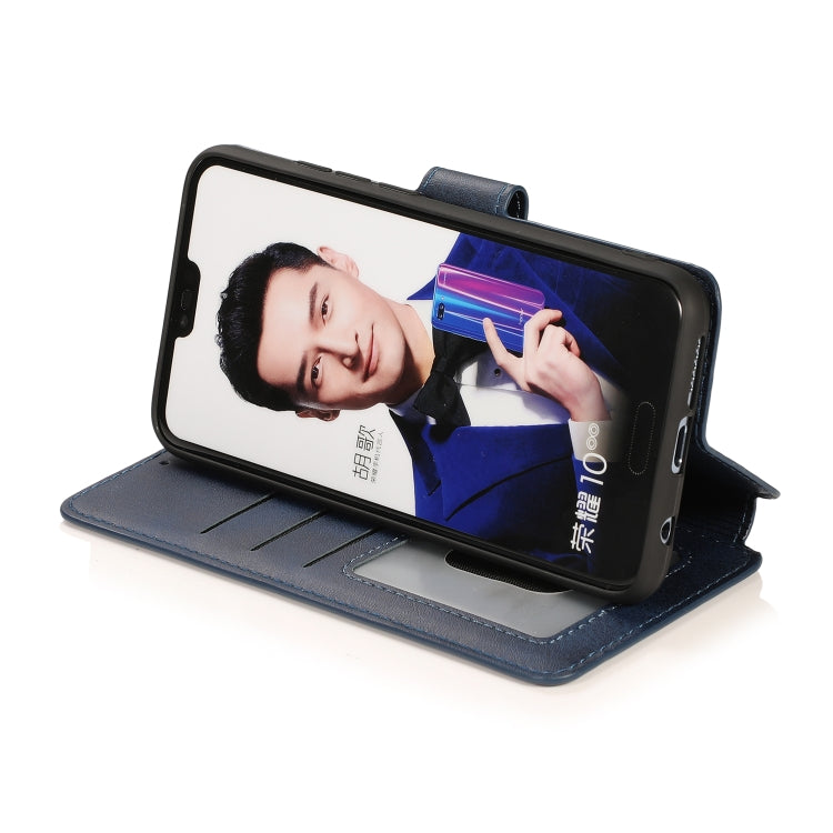 For Huawei Honor 10 Calf Texture Magnetic Buckle Horizontal Flip Leather Case with Holder & Card Slots & Wallet & Photo Frame