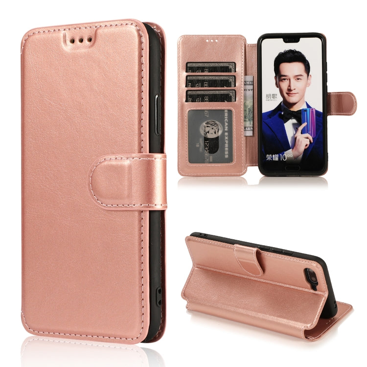 For Huawei Honor 10 Calf Texture Magnetic Buckle Horizontal Flip Leather Case with Holder & Card Slots & Wallet & Photo Frame