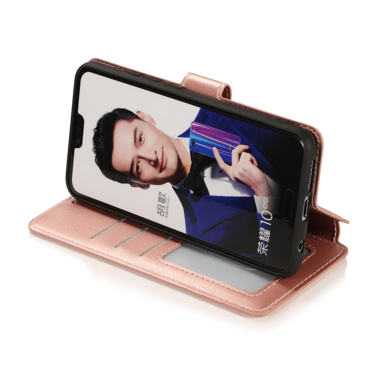 For Huawei Honor 10 Calf Texture Magnetic Buckle Horizontal Flip Leather Case with Holder & Card Slots & Wallet & Photo Frame
