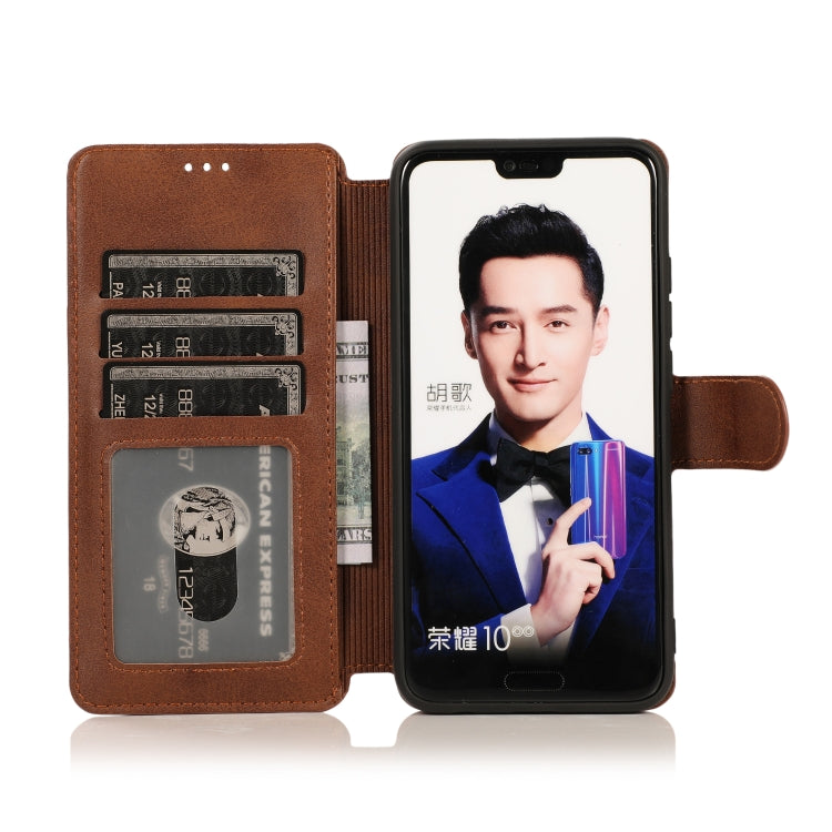 For Huawei Honor 10 Calf Texture Magnetic Buckle Horizontal Flip Leather Case with Holder & Card Slots & Wallet & Photo Frame