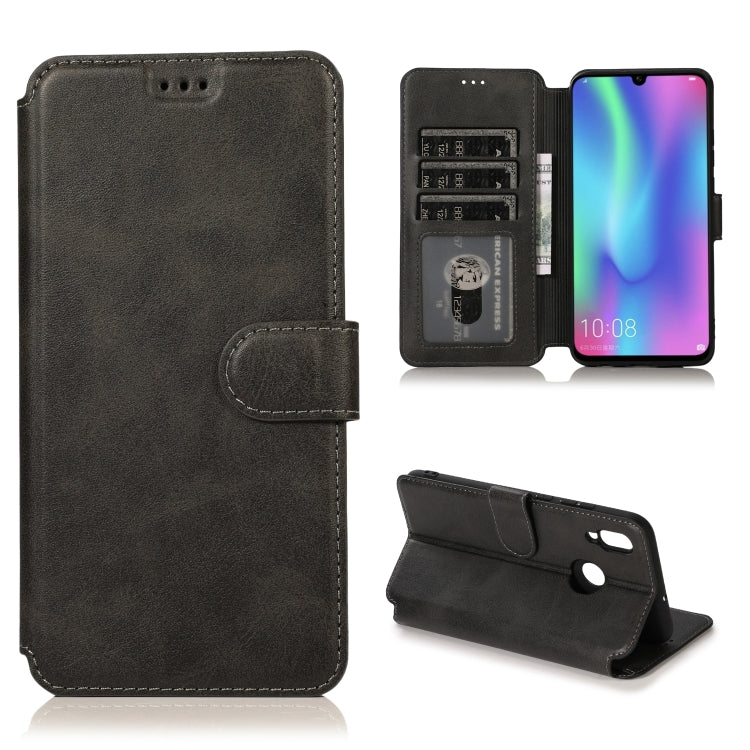 For Huawei Honor 10 Lite Calf Texture Magnetic Buckle Horizontal Flip Leather Case with Holder & Card Slots & Wallet & Photo Frame