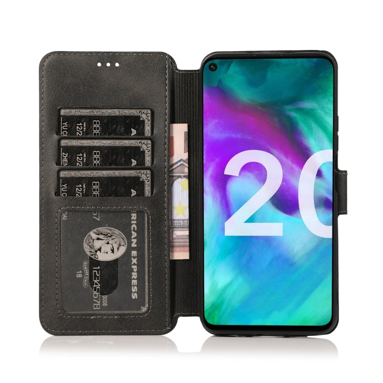 For Huawei Honor 20 Calf Texture Magnetic Buckle Horizontal Flip Leather Case with Holder & Card Slots & Wallet & Photo Frame