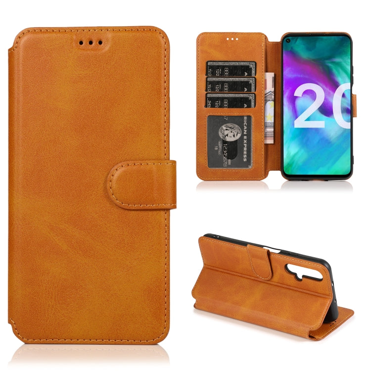 For Huawei Honor 20 Calf Texture Magnetic Buckle Horizontal Flip Leather Case with Holder & Card Slots & Wallet & Photo Frame