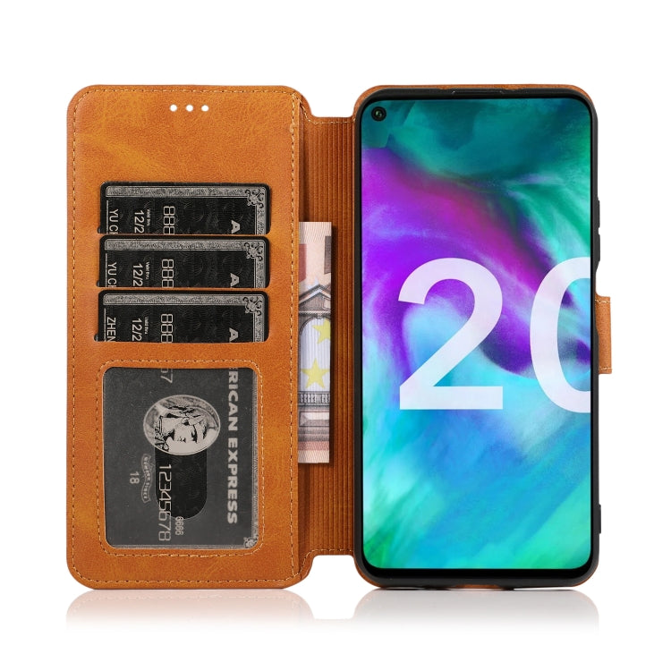 For Huawei Honor 20 Calf Texture Magnetic Buckle Horizontal Flip Leather Case with Holder & Card Slots & Wallet & Photo Frame