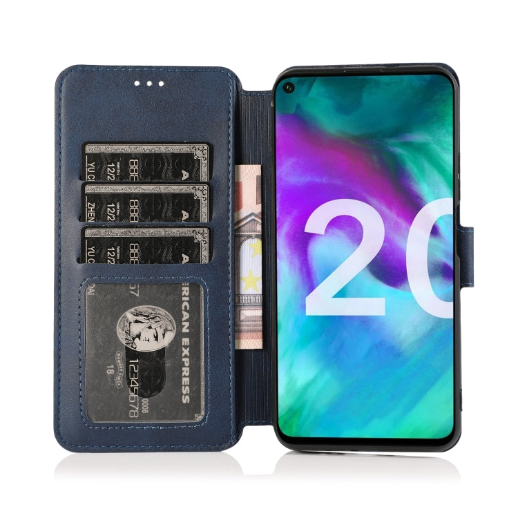 For Huawei Honor 20 Calf Texture Magnetic Buckle Horizontal Flip Leather Case with Holder & Card Slots & Wallet & Photo Frame