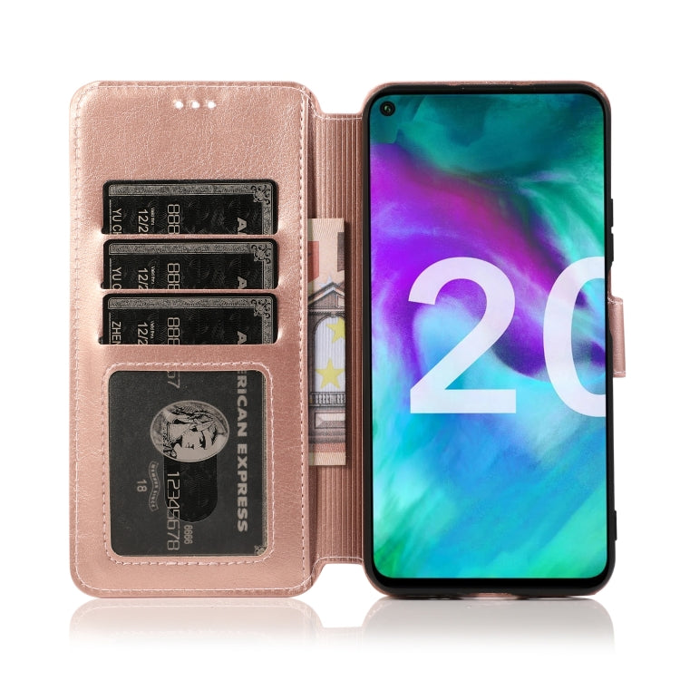 For Huawei Honor 20 Calf Texture Magnetic Buckle Horizontal Flip Leather Case with Holder & Card Slots & Wallet & Photo Frame