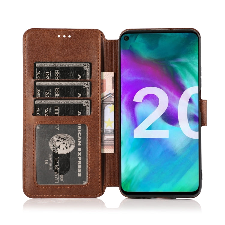 For Huawei Honor 20 Calf Texture Magnetic Buckle Horizontal Flip Leather Case with Holder & Card Slots & Wallet & Photo Frame