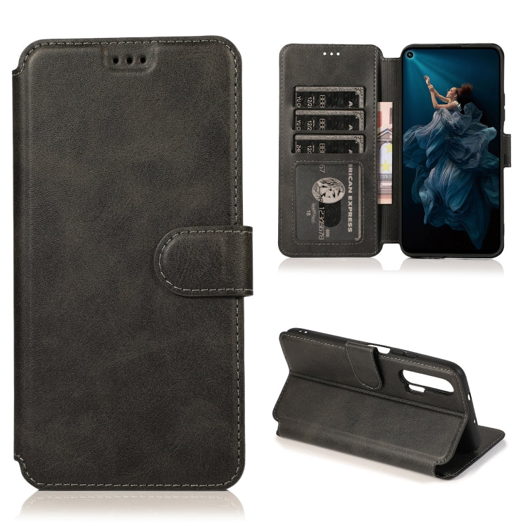 For Huawei Honor 20 Pro Calf Texture Magnetic Buckle Horizontal Flip Leather Case with Holder & Card Slots & Wallet & Photo Frame