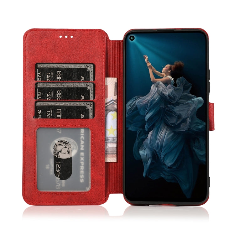 For Huawei Honor 20 Pro Calf Texture Magnetic Buckle Horizontal Flip Leather Case with Holder & Card Slots & Wallet & Photo Frame