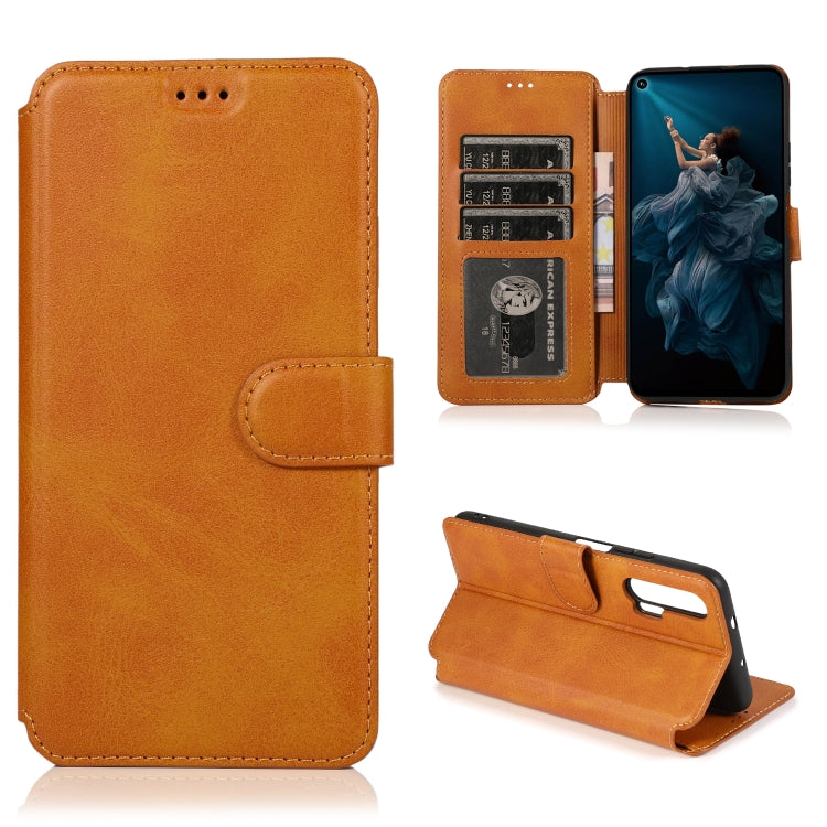 For Huawei Honor 20 Pro Calf Texture Magnetic Buckle Horizontal Flip Leather Case with Holder & Card Slots & Wallet & Photo Frame
