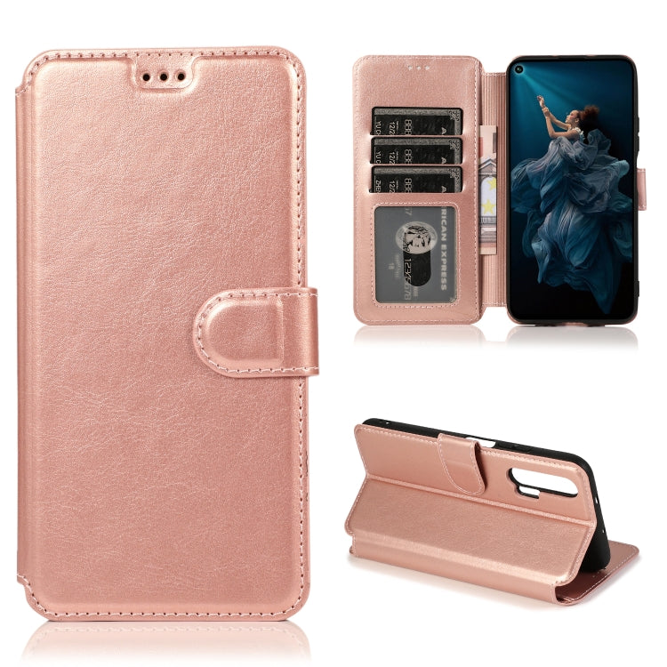 For Huawei Honor 20 Pro Calf Texture Magnetic Buckle Horizontal Flip Leather Case with Holder & Card Slots & Wallet & Photo Frame