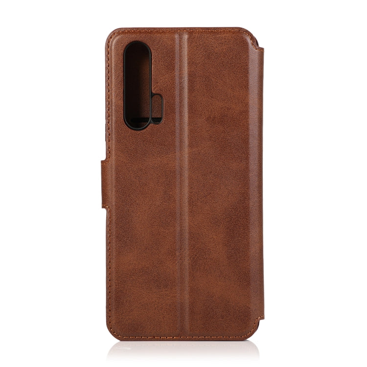 For Huawei Honor 20 Pro Calf Texture Magnetic Buckle Horizontal Flip Leather Case with Holder & Card Slots & Wallet & Photo Frame