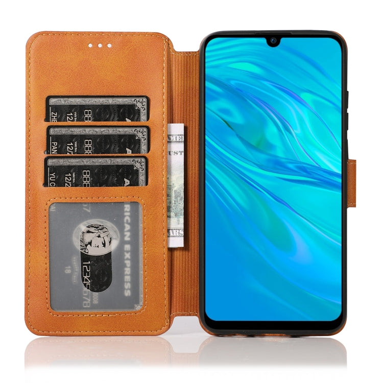 For Huawei Enjoy 9s Calf Texture Magnetic Buckle Horizontal Flip Leather Case with Holder & Card Slots & Wallet & Photo Frame