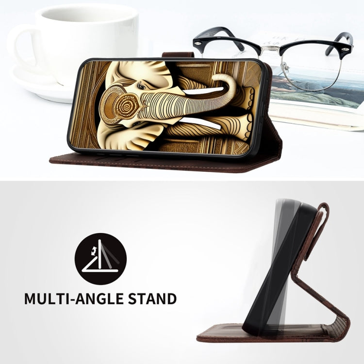 For OPPO A60 Elephant Head Embossed Phone Leather Case with Lanyard