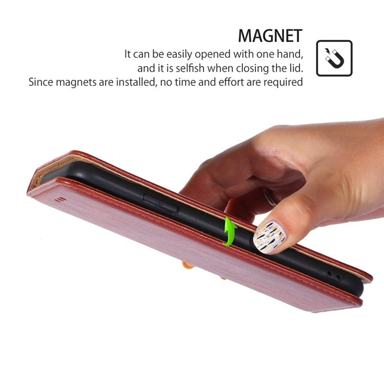 For itel A50 4G Gloss Oil Solid Color Magnetic Leather Phone Case