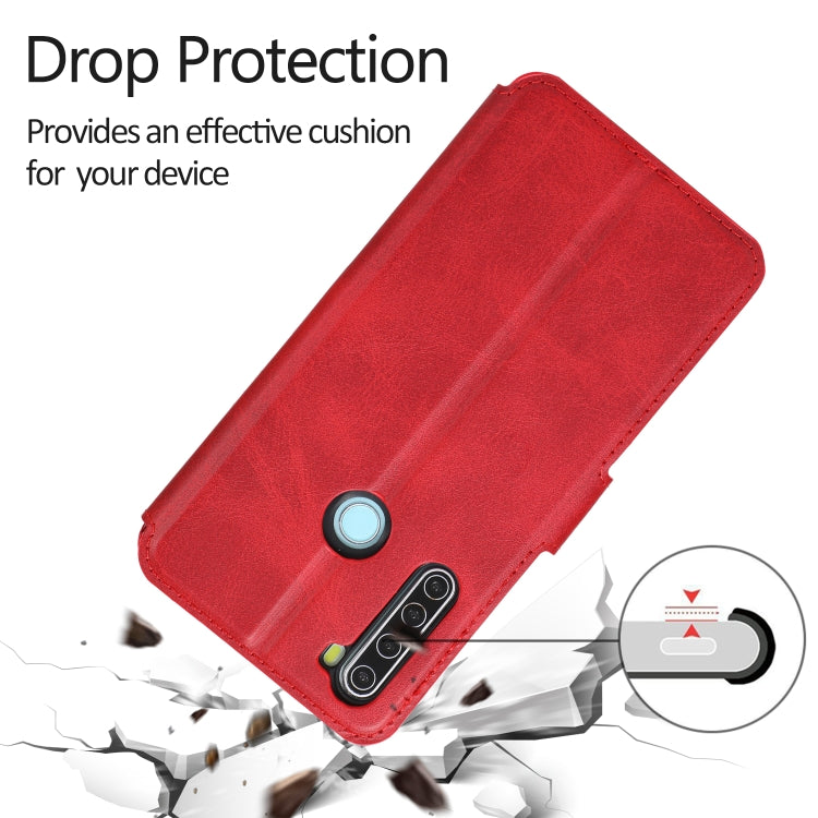 For Xiaomi Redmi Note 8 Calf Texture Magnetic Buckle Horizontal Flip Leather Case with Holder & Card Slots & Wallet & Photo Frame