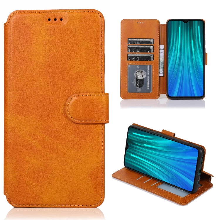 For Xiaomi Redmi Note 8 Pro Calf Texture Magnetic Buckle Horizontal Flip Leather Case with Holder & Card Slots & Wallet & Photo Frame