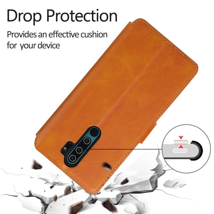 For Xiaomi Redmi Note 8 Pro Calf Texture Magnetic Buckle Horizontal Flip Leather Case with Holder & Card Slots & Wallet & Photo Frame