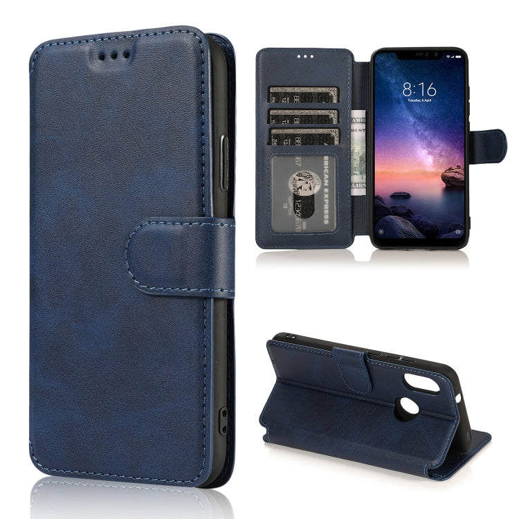 For Xiaomi Redmi 6 Pro Calf Texture Magnetic Buckle Horizontal Flip Leather Case with Holder & Card Slots & Wallet & Photo Frame