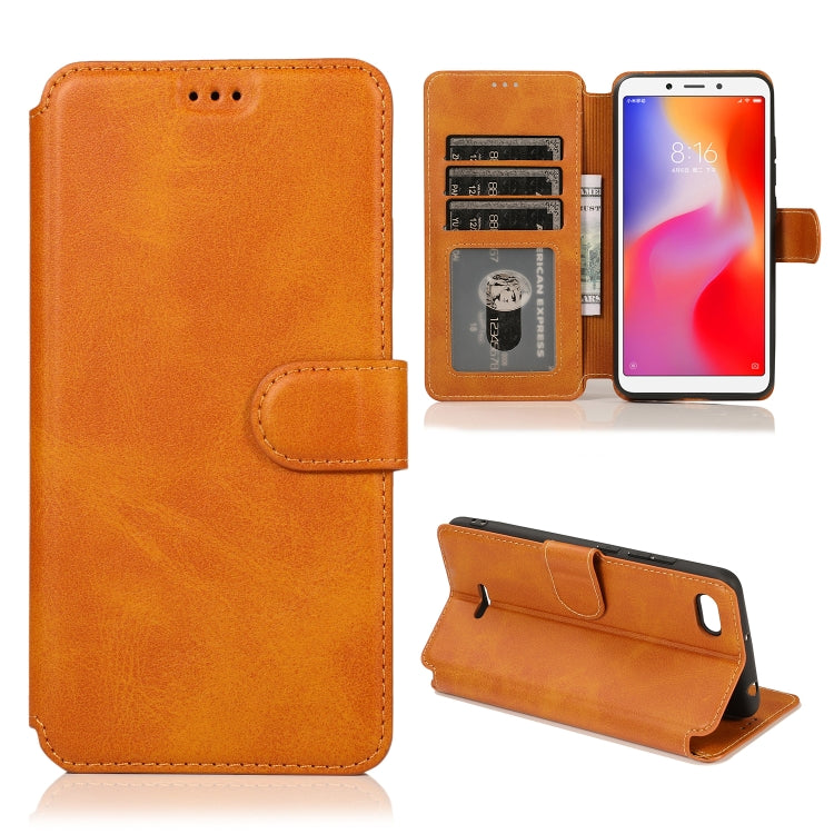 For Xiaomi Redmi 6A Calf Texture Magnetic Buckle Horizontal Flip Leather Case with Holder & Card Slots & Wallet & Photo Frame