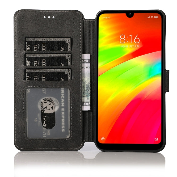 For Xiaomi Redmi 7 Calf Texture Magnetic Buckle Horizontal Flip Leather Case with Holder & Card Slots & Wallet & Photo Frame
