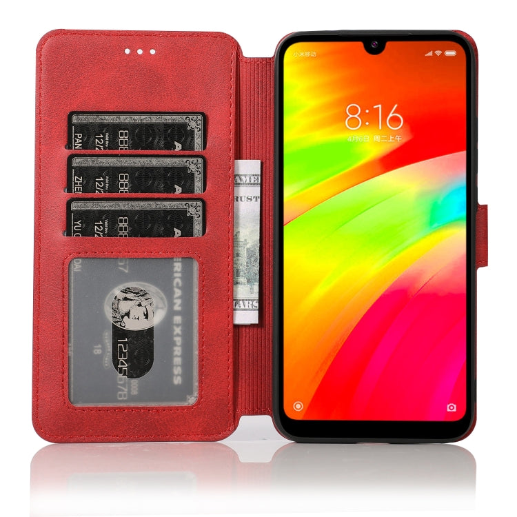 For Xiaomi Redmi 7 Calf Texture Magnetic Buckle Horizontal Flip Leather Case with Holder & Card Slots & Wallet & Photo Frame