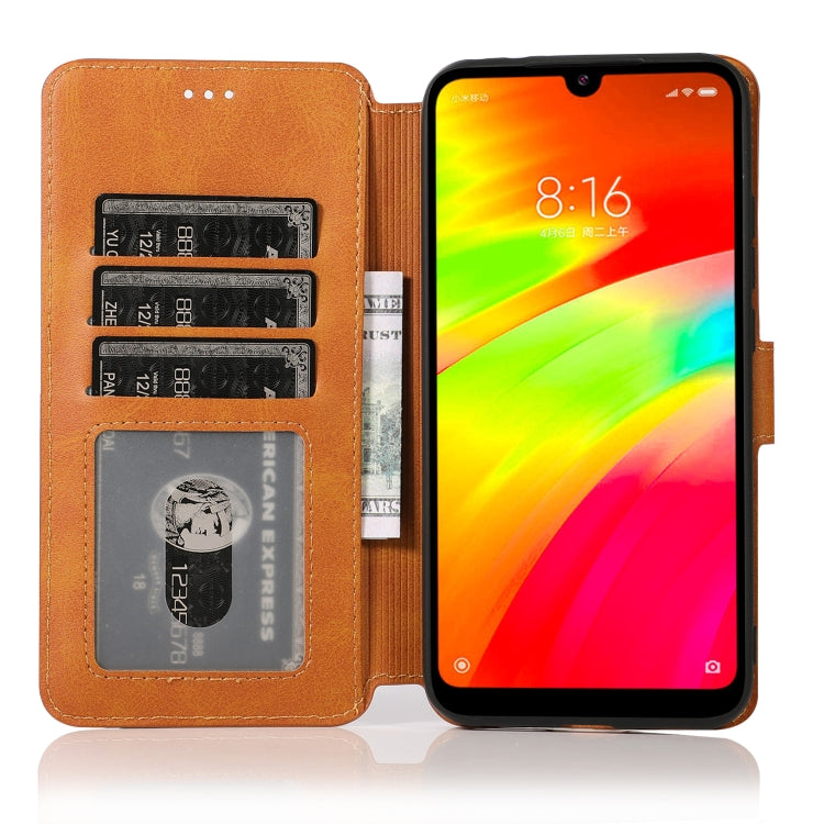 For Xiaomi Redmi 7 Calf Texture Magnetic Buckle Horizontal Flip Leather Case with Holder & Card Slots & Wallet & Photo Frame