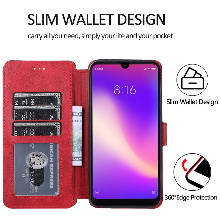 For Xiaomi Redmi 8 Calf Texture Magnetic Buckle Horizontal Flip Leather Case with Holder & Card Slots & Wallet & Photo Frame