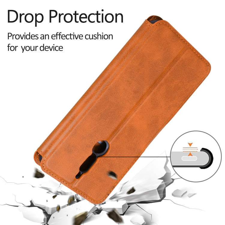 For Xiaomi Redmi 8 Calf Texture Magnetic Buckle Horizontal Flip Leather Case with Holder & Card Slots & Wallet & Photo Frame