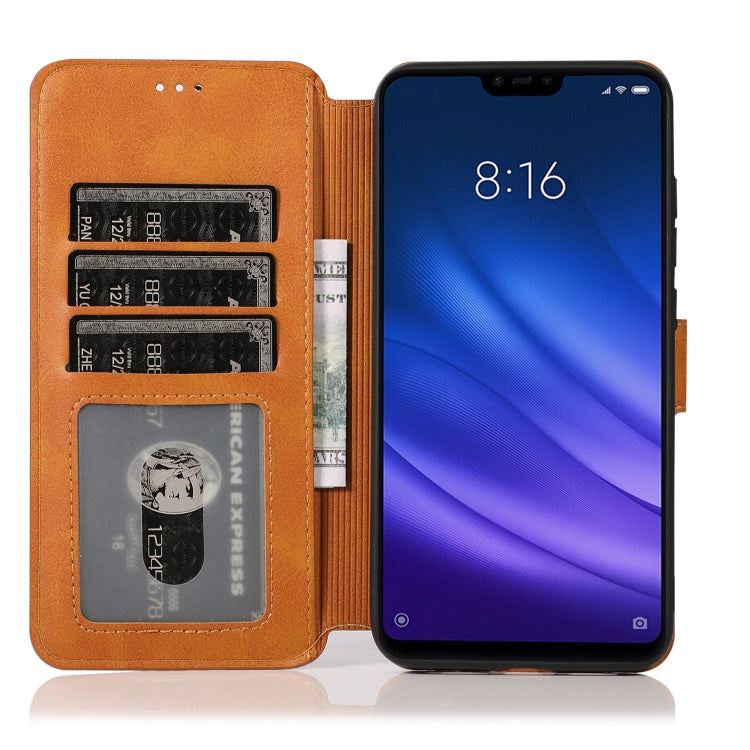 For Xiaomi Mi 8 Calf Texture Magnetic Buckle Horizontal Flip Leather Case with Holder & Card Slots & Wallet & Photo Frame