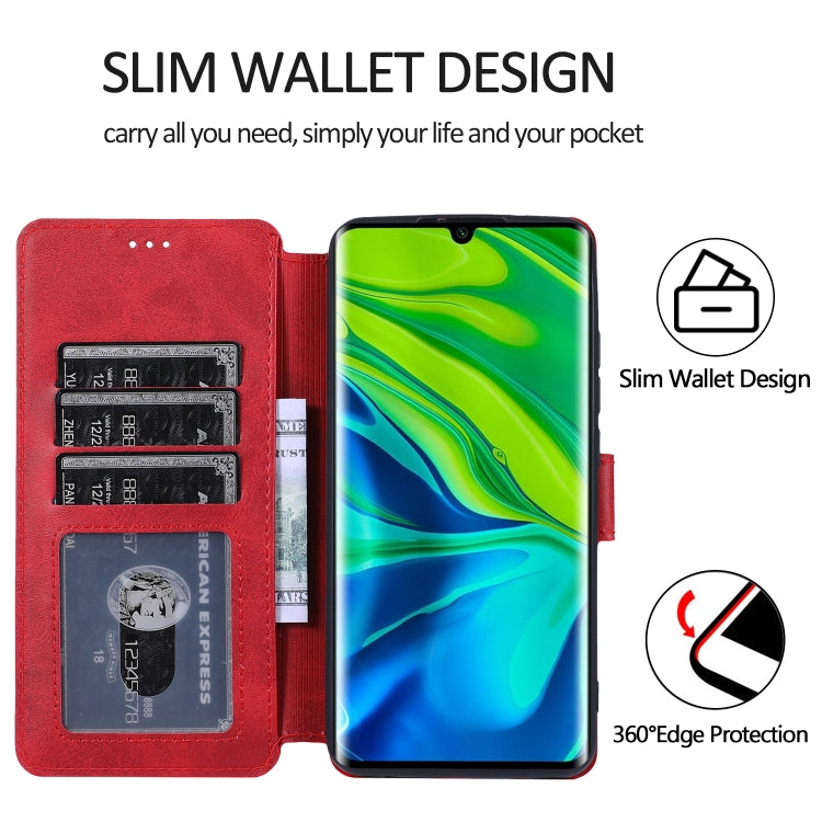 For Xiaomi Mi CC9 Pro Calf Texture Magnetic Buckle Horizontal Flip Leather Case with Holder & Card Slots & Wallet & Photo Frame