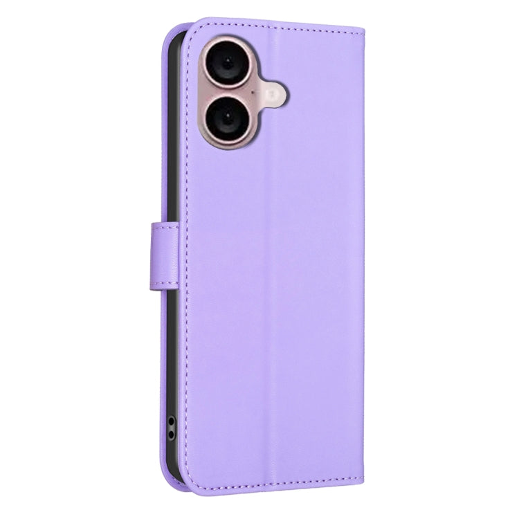 For iPhone 16 Plus Four-leaf Embossed Leather Phone Case
