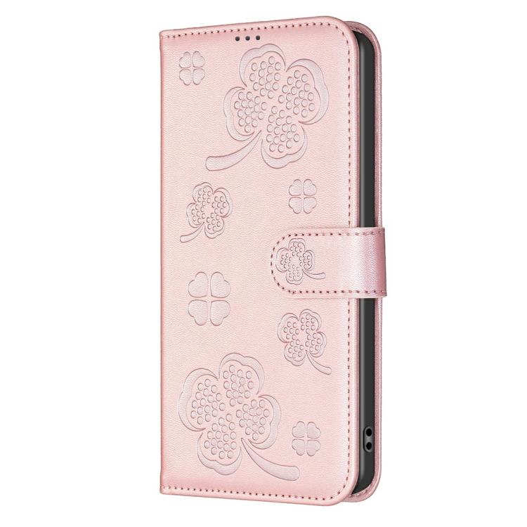 For iPhone Air Four-leaf Embossed Leather Phone Case