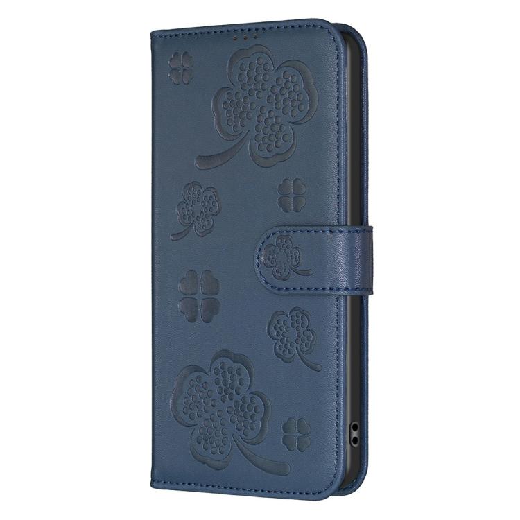 For iPhone 17 Pro Max Four-leaf Embossed Leather Phone Case