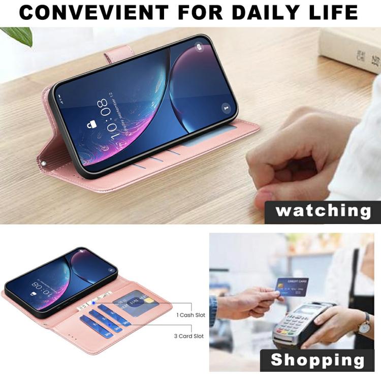 For iPhone 17 Pro Max Four-leaf Embossed Leather Phone Case