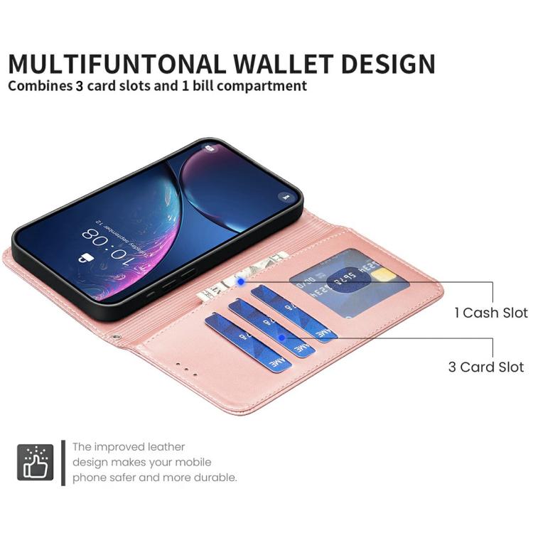 For iPhone 17 Pro Max Four-leaf Embossed Leather Phone Case