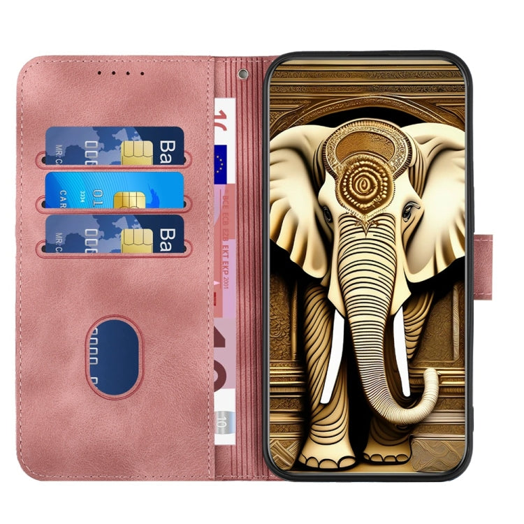 For Honor 200 Lite Global Elephant Head Embossed Phone Leather Case with Lanyard