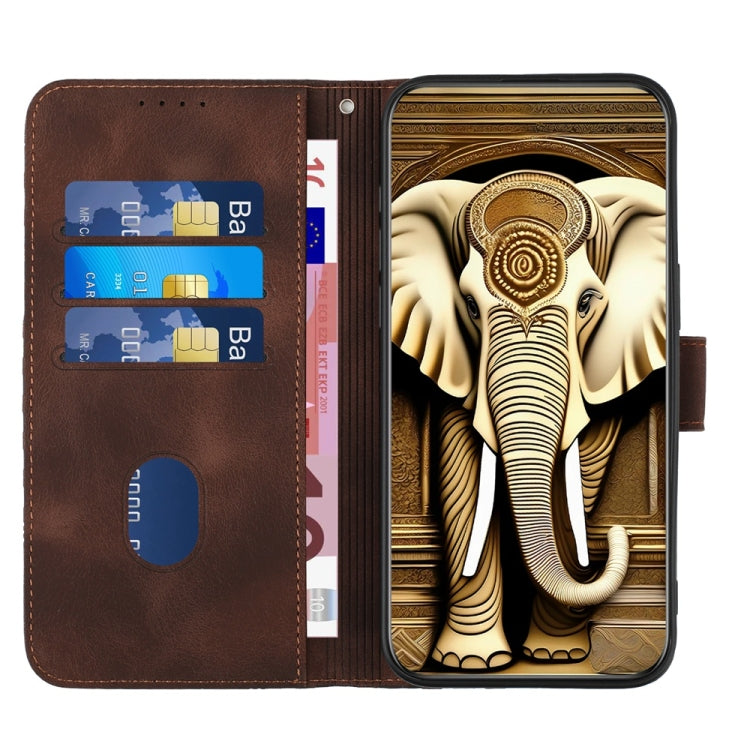 For Honor 200 Lite Global Elephant Head Embossed Phone Leather Case with Lanyard