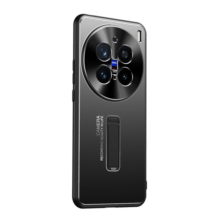 For vivo X200 Pro Frosted Metal Hybrid TPU Holder Phone Case