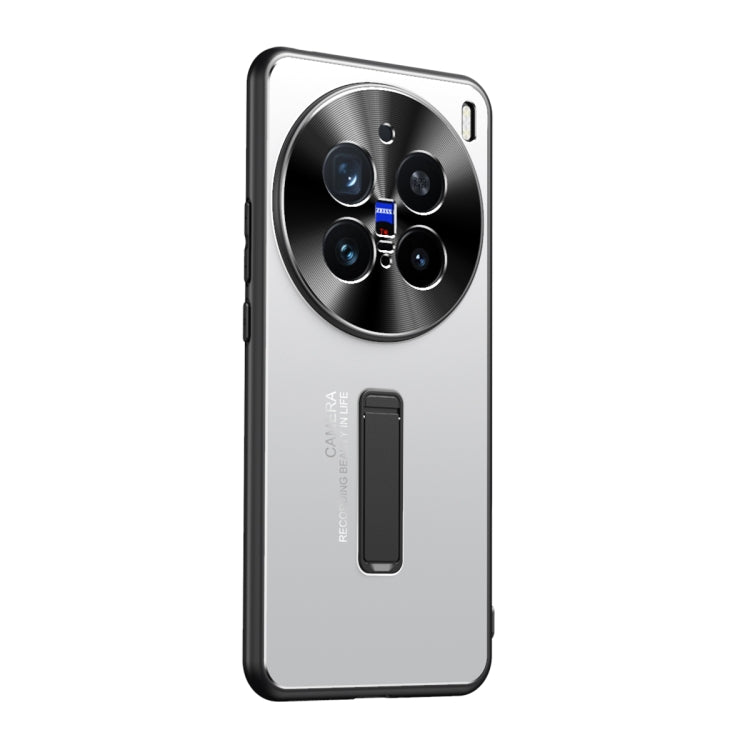 For vivo X200 Pro Frosted Metal Hybrid TPU Holder Phone Case