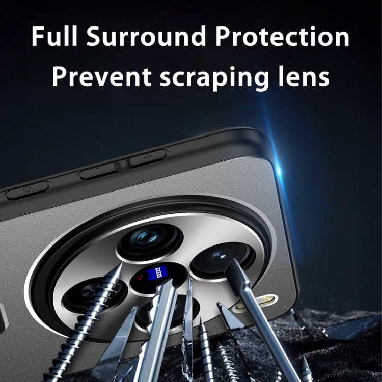For vivo X200 Pro Frosted Metal Hybrid TPU Holder Phone Case