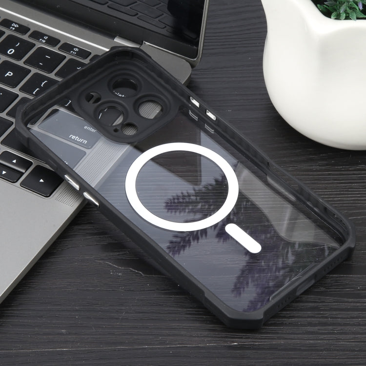 For iPhone 16 Pro Max Colorful Two-Color Lens Film MagSafe Magnetic Horn Acrylic+TPU Case