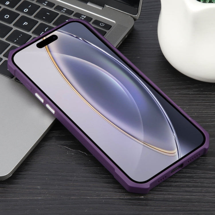 For iPhone 16 Pro Max Colorful Two-Color Lens Film MagSafe Magnetic Horn Acrylic+TPU Case