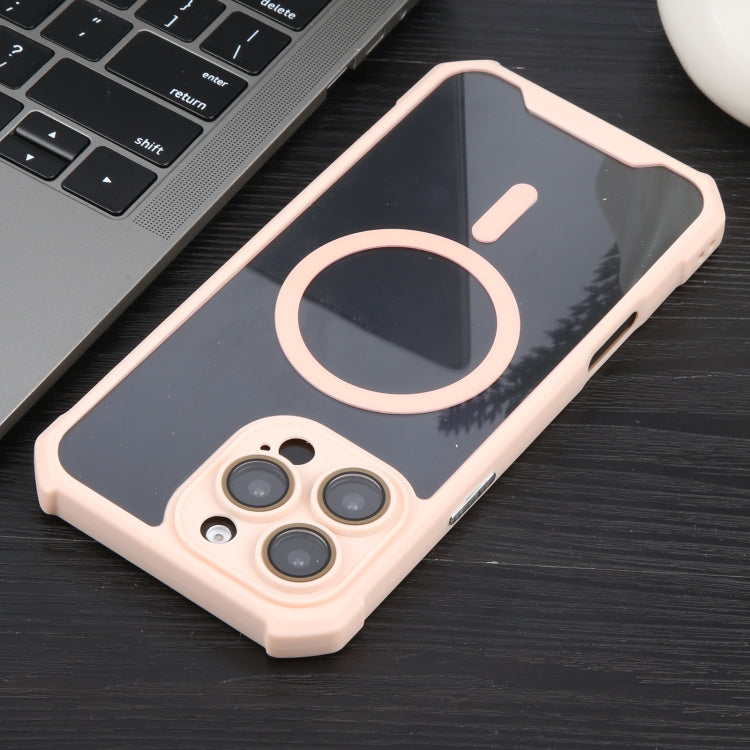For iPhone 16 Pro Max Colorful Two-Color Lens Film MagSafe Magnetic Horn Acrylic+TPU Case