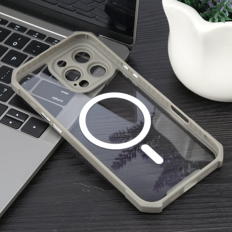 For iPhone 16 Pro Max Colorful Two-Color Lens Film MagSafe Magnetic Horn Acrylic+TPU Case
