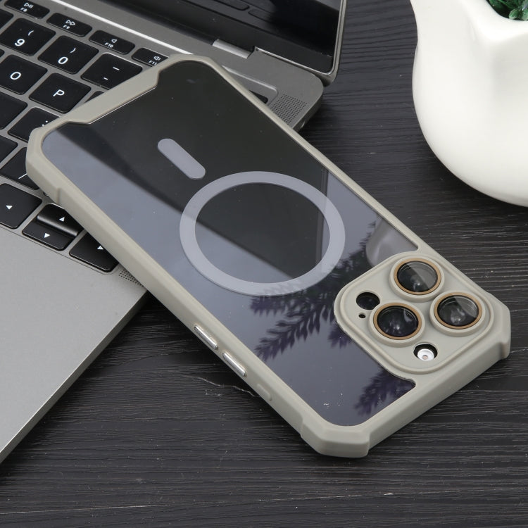 For iPhone 16 Pro Max Colorful Two-Color Lens Film MagSafe Magnetic Horn Acrylic+TPU Case