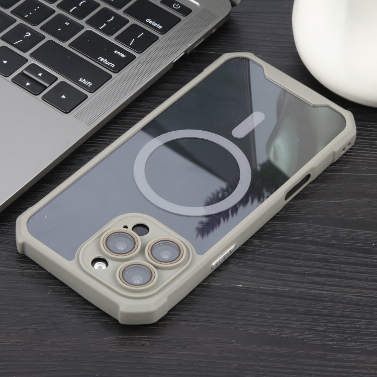 For iPhone 16 Pro Max Colorful Two-Color Lens Film MagSafe Magnetic Horn Acrylic+TPU Case