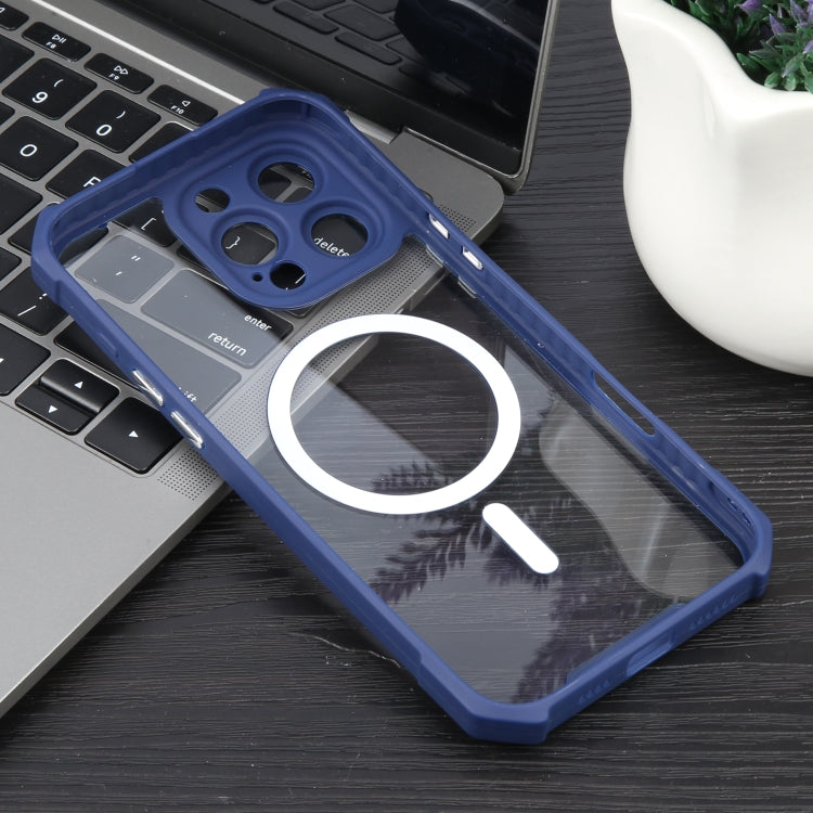 For iPhone 16 Pro Max Colorful Two-Color Lens Film MagSafe Magnetic Horn Acrylic+TPU Case